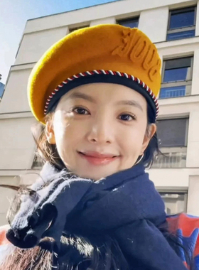 韩系羊毛贝雷帽女秋冬保暖显脸小