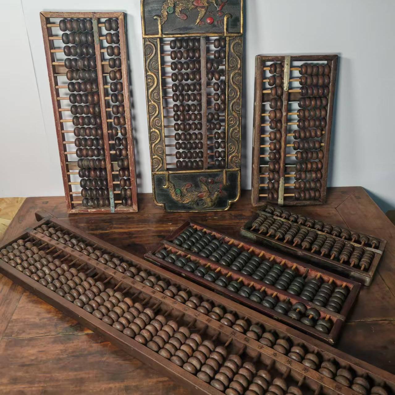 传统老式实木算盘旧货算盘古董怀旧民俗老物件农村装饰摆件收藏品 - 图0