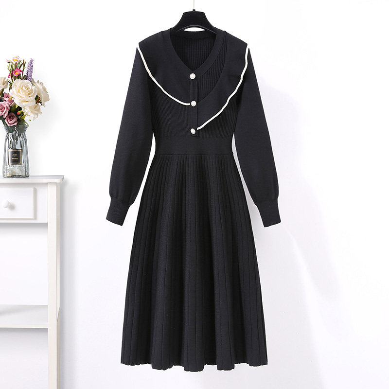 红色针织打底新年战袍2021连衣裙 盟蔻连衣裙