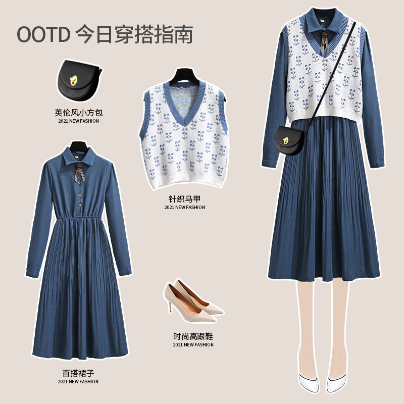 灯芯绒复古长袖连衣裙2021新款衬衫 盟蔻连衣裙