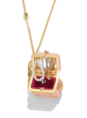 时尚珐琅釉可打开首饰盒吊坠项链