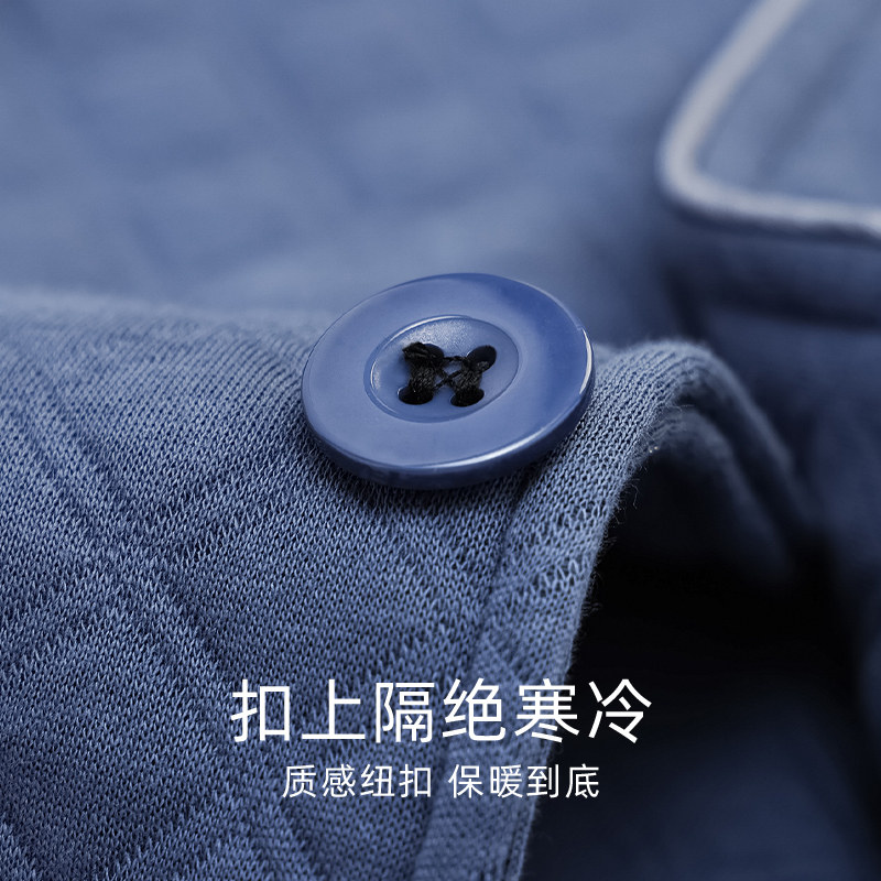 浪莎夹棉睡衣裤男士秋冬季纯棉长袖全棉厚款夹层空气棉家居服套装,淘宝优惠券,粉丝福利购,淘宝优惠卷