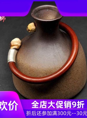 野生西藏山南无节鸡血藤6粗以上缠999银线陈鸿宇款民族风镯子