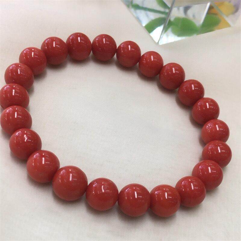 天然牛血红沙丁珊瑚圆珠手链手串8mm有机宝石阿卡深海红科西嘉颂,淘宝优惠券,粉丝福利购,淘宝优惠卷