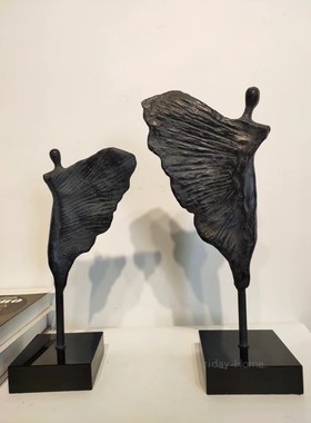 铁，黑水晶装饰简约天使舞者摆件