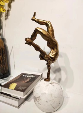 铁，大理石体育健身玄关摆件