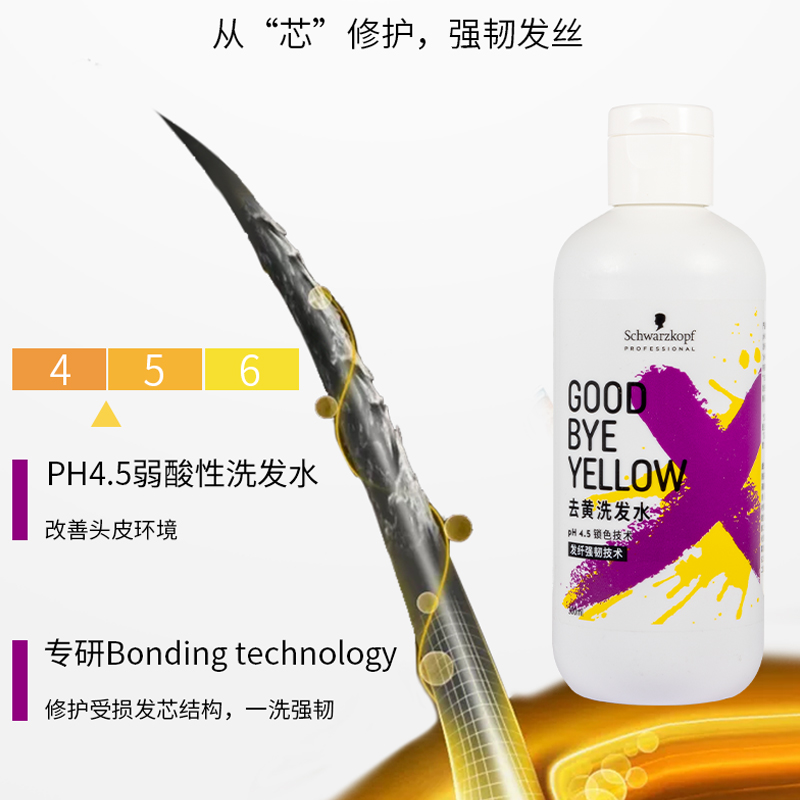 施华蔻去黄洗发水goodbye yellow染后护固色锁色紫色洗发露不伤发 - 图2