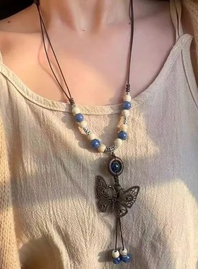 新中式民族风蝴蝶项链