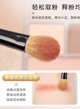 小胖丁3支羊毛眼影刷套装三件套动物毛晕染铺色刷细节卧蚕化妆刷