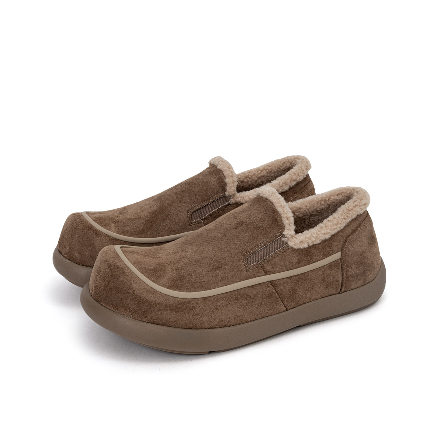 冬季加绒一脚蹬软底乐福鞋男加厚保暖毛毛棉鞋大头复古勃肯雪地靴,淘宝优惠券,粉丝福利购,淘宝优惠卷