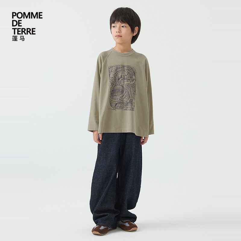 [新款]蓬马大童T恤长袖棉蛇年印花25春装男女儿童pomme de terre,淘宝优惠券,粉丝福利购,淘宝优惠卷