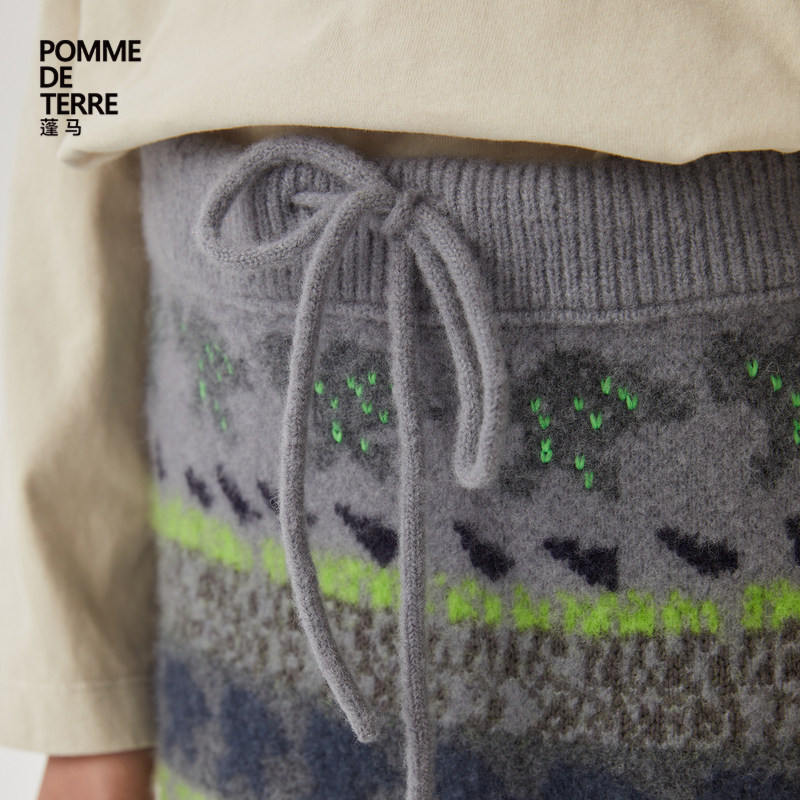 [毛怪]蓬马大童半身裙子混纺拉毛纱秋冬装女儿童pomme de terre,淘宝优惠券,粉丝福利购,淘宝优惠卷