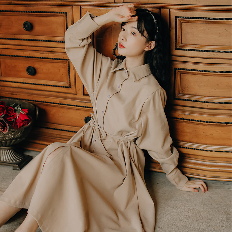 秋装2020年新款心机小黑裙女连衣裙 姿态玫瑰连衣裙