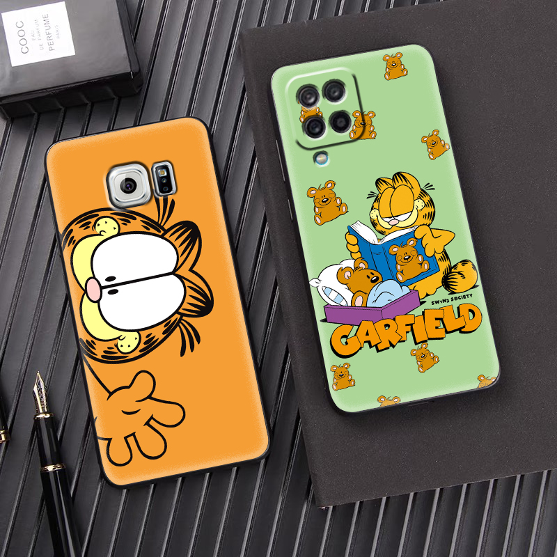 适用于三星Note5/S6Plus加菲猫手机壳A21/M11/M20保护套猫咪趣味A42/A2Core/On5/C9Pro/A8Star/J7prime/a31 - 图0