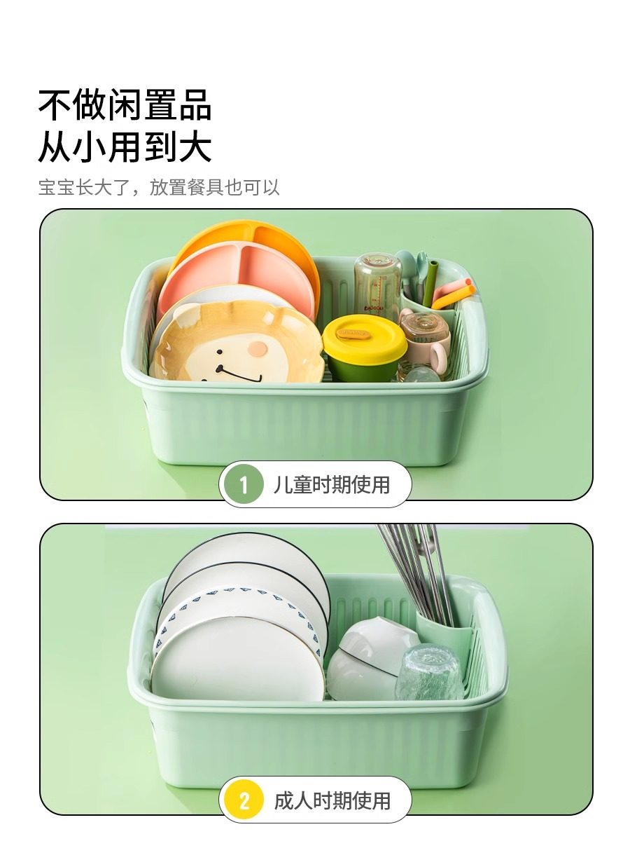 日本进口婴儿奶瓶收纳箱宝宝放辅食餐具收纳盒带盖防尘沥水置物架,淘宝优惠券,粉丝福利购,淘宝优惠卷