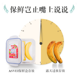 ASVEL 冰箱保鲜盒食品级微波炉专用加热饭盒密封盒收纳便当盒塑料