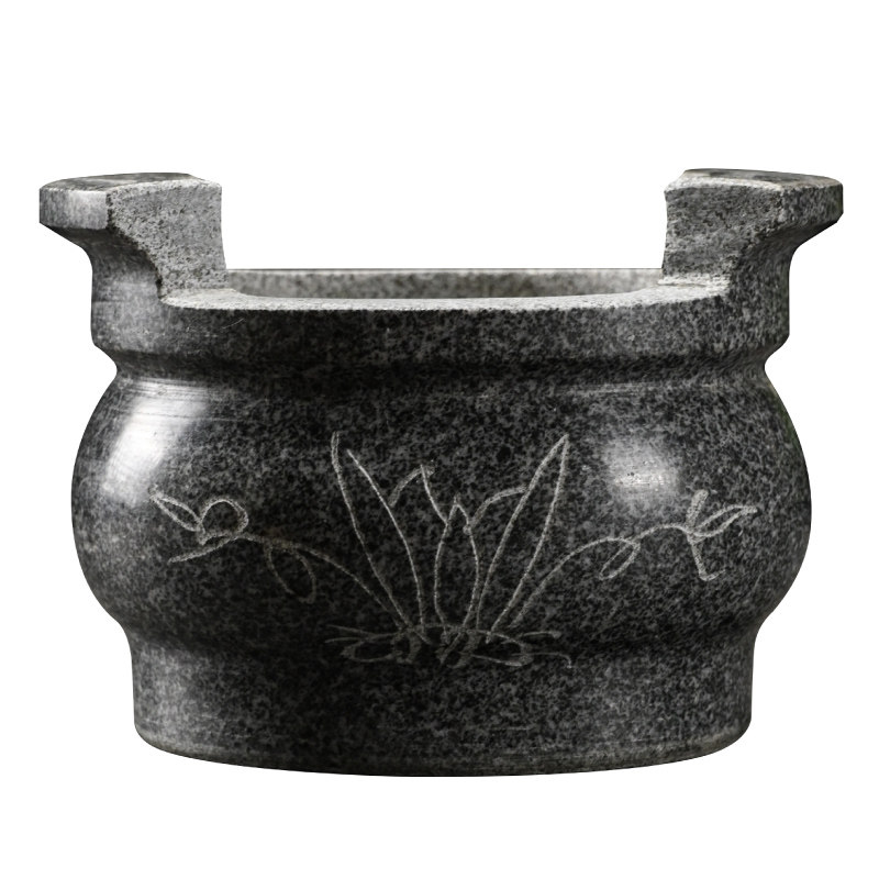 石头香炉石雕摆件用品寺庙祠堂户外上香烧香圆形石头香炉子,淘宝优惠券,粉丝福利购,淘宝优惠卷