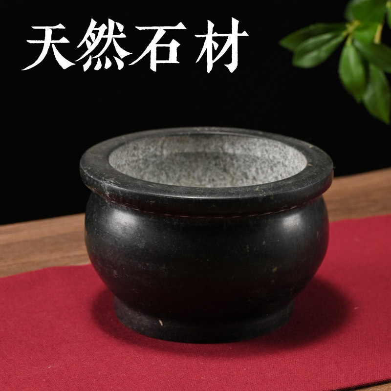 石头香炉石雕摆件用品寺庙祠堂户外上香烧香圆形石头香炉子,淘宝优惠券,粉丝福利购,淘宝优惠卷