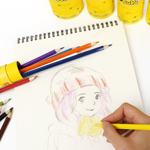 真彩酷吖系列桶装彩色铅笔儿童涂鸦彩绘彩铅小学生绘画多色填色笔 - 图3