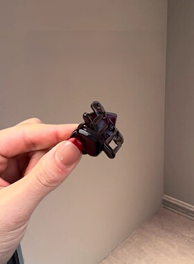 法式深红心形小抓夹甜美发量少