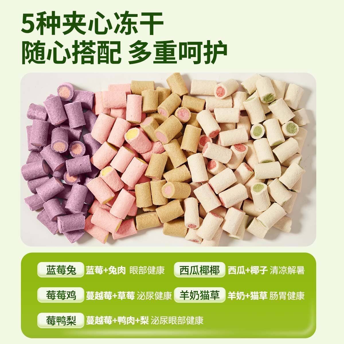 猫咪零食生骨肉夹心冻干蓝莓猫草排毛蔓越莓西瓜冻干猫零食冻干粒,淘宝优惠券,粉丝福利购,淘宝优惠卷