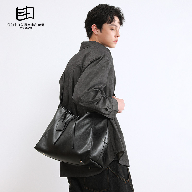 【广宇同款】黑武士托特包休闲大容量手提通勤单肩斜挎真皮大包,淘宝优惠券,粉丝福利购,淘宝优惠卷