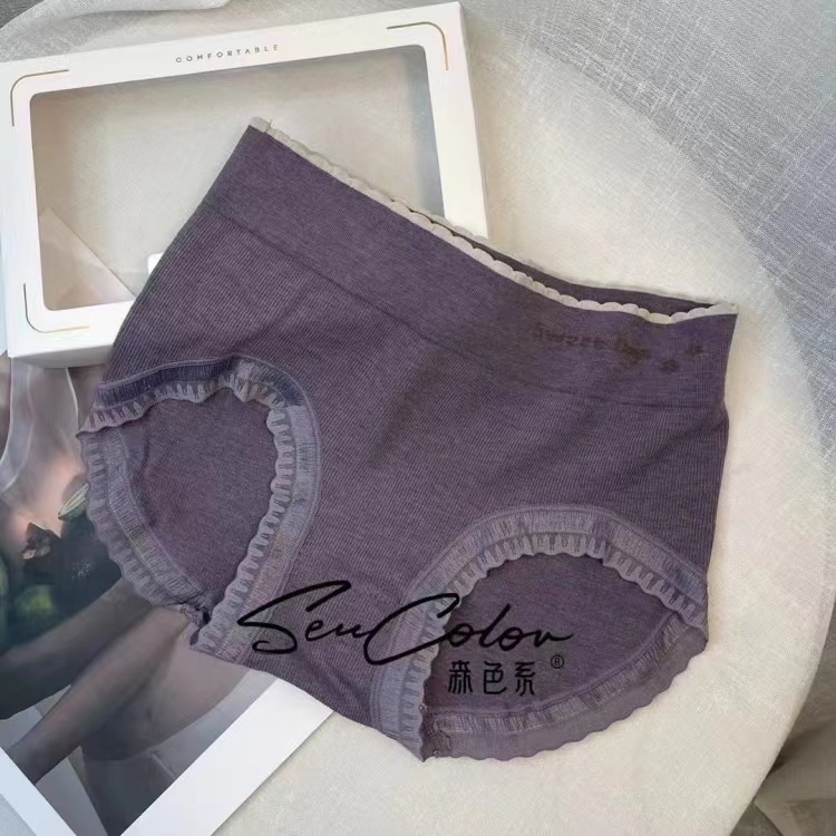 黛美芮新款森色系2107字母蕾丝边性感五条装包臀中高腰三角内裤女 - 图3