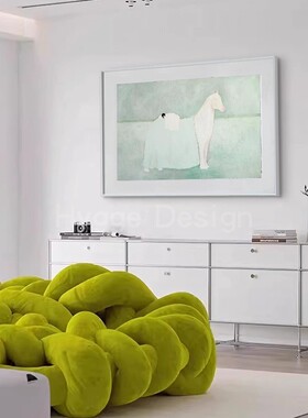 《静谧的梦》常玉画卡通小动物治愈系装饰画温馨色彩可爱艺术挂画
