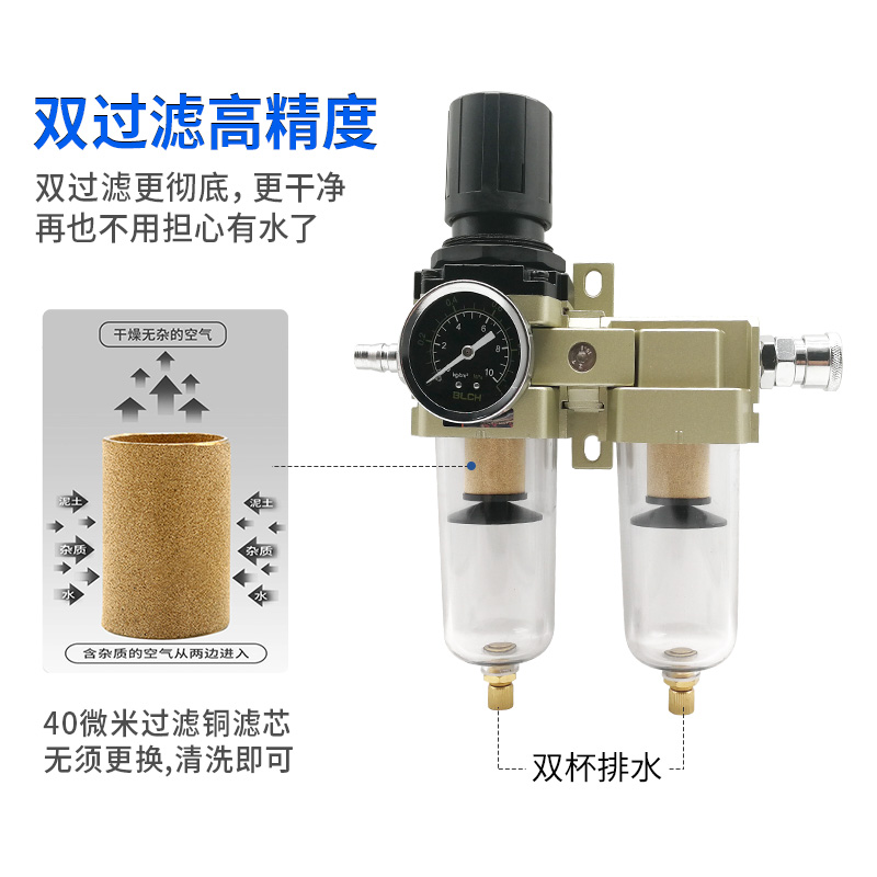 空压机自动过滤器4S店烤漆房汽车喷漆油水分离气泵家具喷涂调节阀