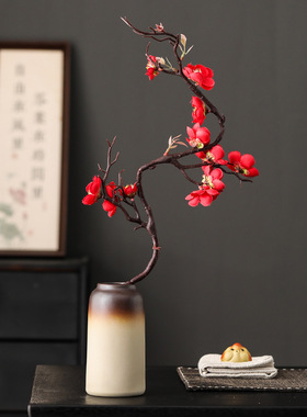 禅意粗陶花瓶陶瓷仿柴烧装饰客厅家居桌面摆件器皿创意绿萝小花器