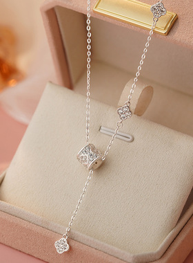 S999足银小蛮腰项链女四叶草