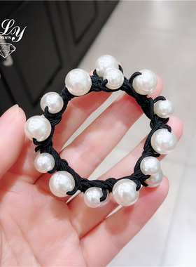 手工串珠橡皮筋森系少女风丸子头