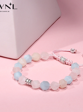 珍藏美好｜粉晶海蓝宝桃石女手链