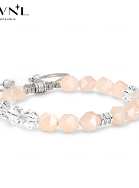 AWNL一生一世桃石白水晶手链女款