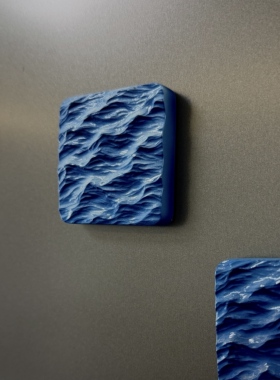海也海浪水波纹立体冰箱贴