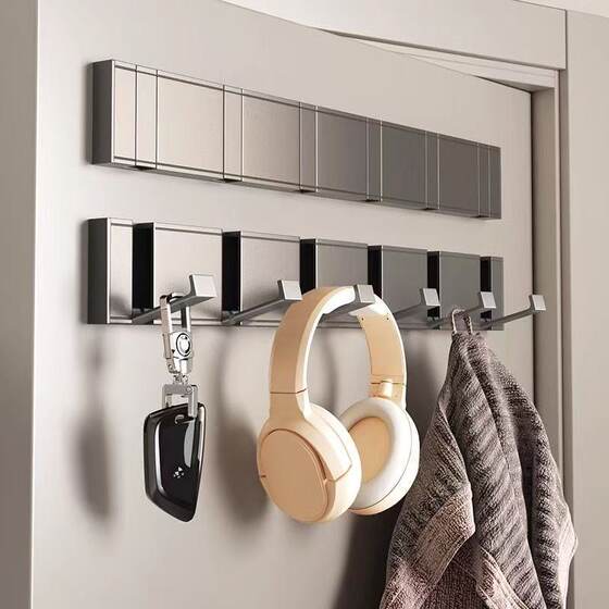 Space aluminum punch-free invisible thickened coat hook
