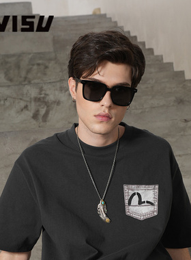 EVISU方形大脸显瘦偏光墨镜2103