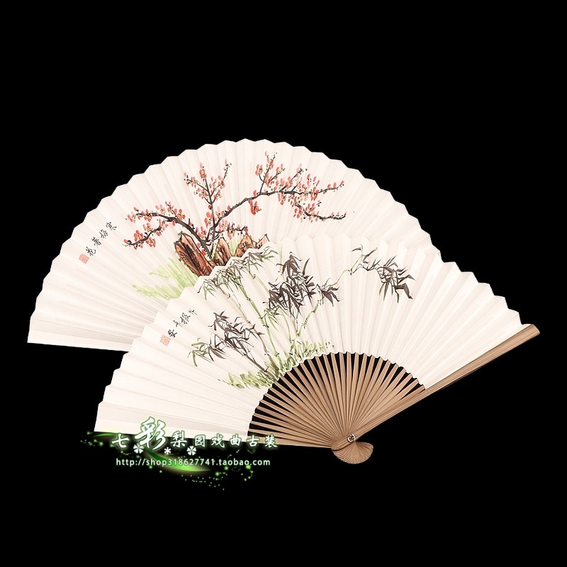 戏曲京越剧金扇梅花小生折扇梅花竹工艺扇子8寸花旦扇子诗词折扇,淘宝优惠券,粉丝福利购,淘宝优惠卷