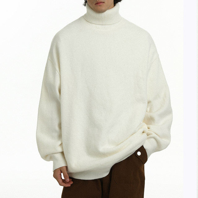 Turtleneck men's autumn and winter solid color versatile knitted sweater