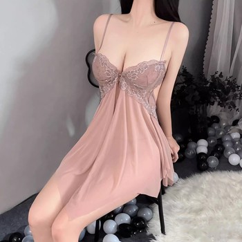 XL 180 catties fat MM sexy underwear suspenders nightgown chest support push-up underwear deep V sexy pajamas for women