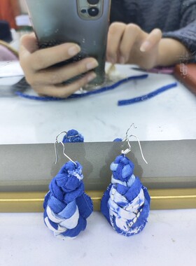 原创夸张蕾丝耳饰，925银纯手工制作，可定制
