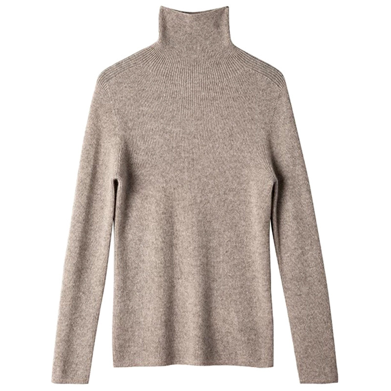 山羊绒无缝一体高领气质修身螺纹针织衫女高级感精纺软糯感贴肤,淘宝优惠券,粉丝福利购,淘宝优惠卷