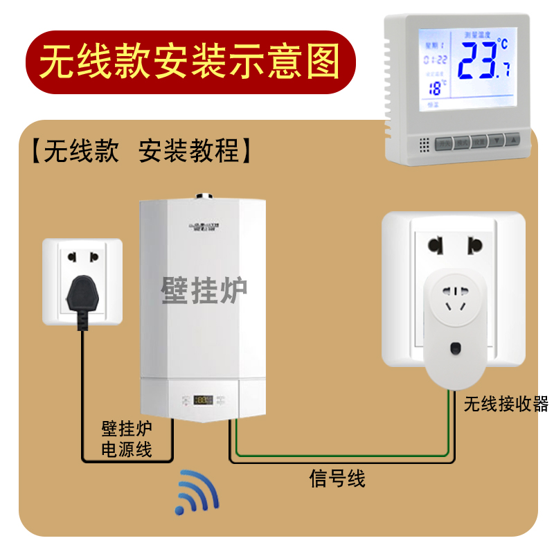 燃气壁挂炉无线温控器水电地暖智能WIFI手机远程免布线外置控制器 - 图0