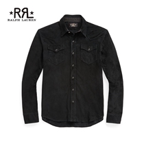 RRL mens clothing 23 years autumn workout version suede cashmere leather shirt RL92008