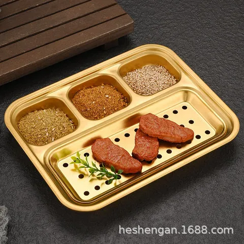 酱料碟烧烤蘸料调料盘直销分格工厂韩式烤肉盘子一体不锈钢304,淘宝优惠券,粉丝福利购,淘宝优惠卷