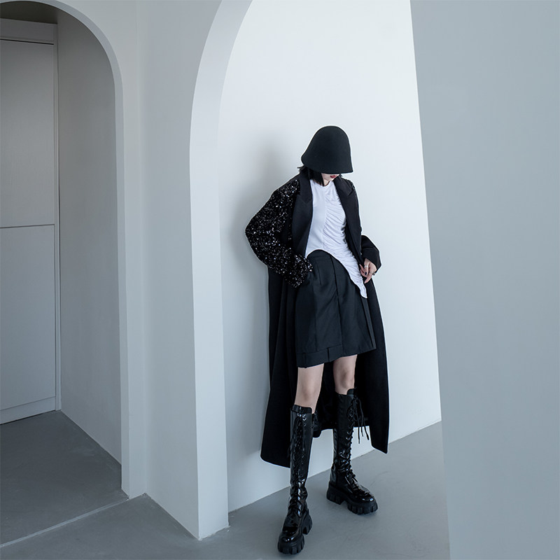 chicsky原创休闲工装感倒置拼接裙 chicsky服饰休闲裤