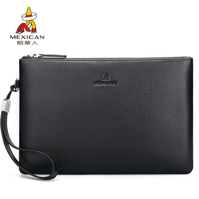 稻草人男士真皮2019手拿包 稻草人奥通男士包袋