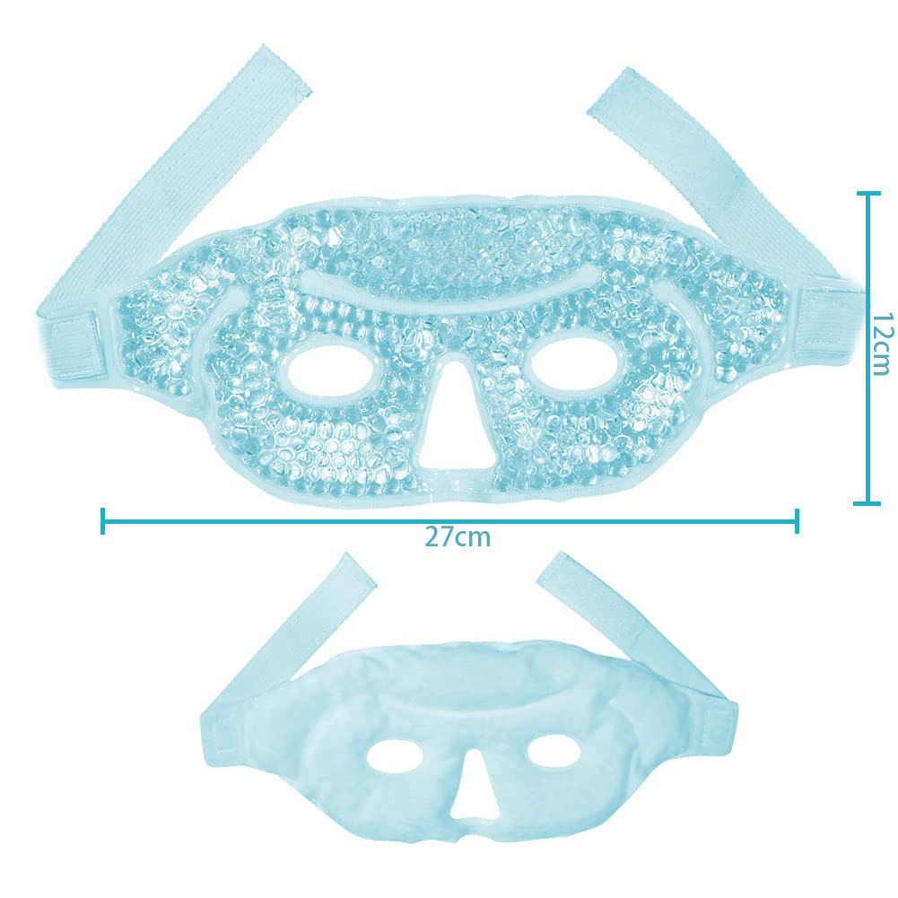 PVC半面眼罩凝胶冰袋毛绒凝胶球眼罩冰珠冷热敷睡觉护眼罩现货-图1