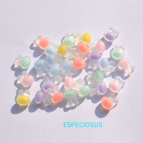 Прозрачный матовый аксессуар с аксессуарами ручной работы, акриловые бусины, серьги с бусинами, мультяшная подвеска, кролик, «сделай сам»