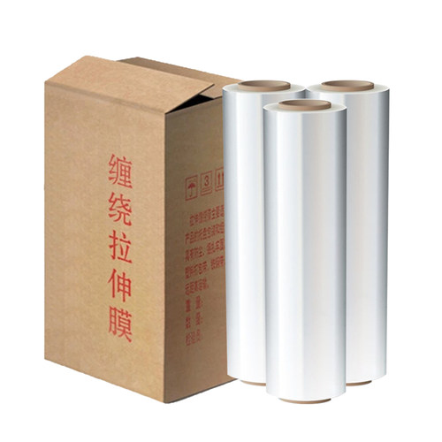 50cm缠绕膜打包膜PE拉伸膜大卷工业保鲜膜包装膜保护透明塑料薄膜 - 图0
